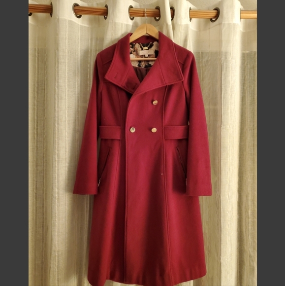 Eliza J Burgundy Jacket Wool W Liner 